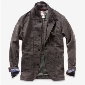 Relwen Heritage Trap Blazer Mushroom Herringbone